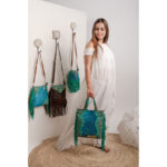 Cowhide Tooling Carving Fringe Bag - Image 4