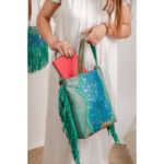 Cowhide Tooling Carving Fringe Bag - Image 5
