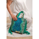 Cowhide Tooling Carving Fringe Bag - Image 6