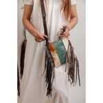 Cowhide Tooling Carving Fringe Bag - Image 7