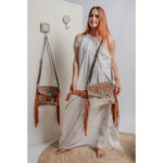Cowhide Tooling Carving Fringe Bag