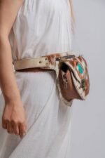 Cowhide Tooling Carving Fringe Bag - Image 3