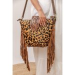 Cowhide Tooling Carving Fringe Bag