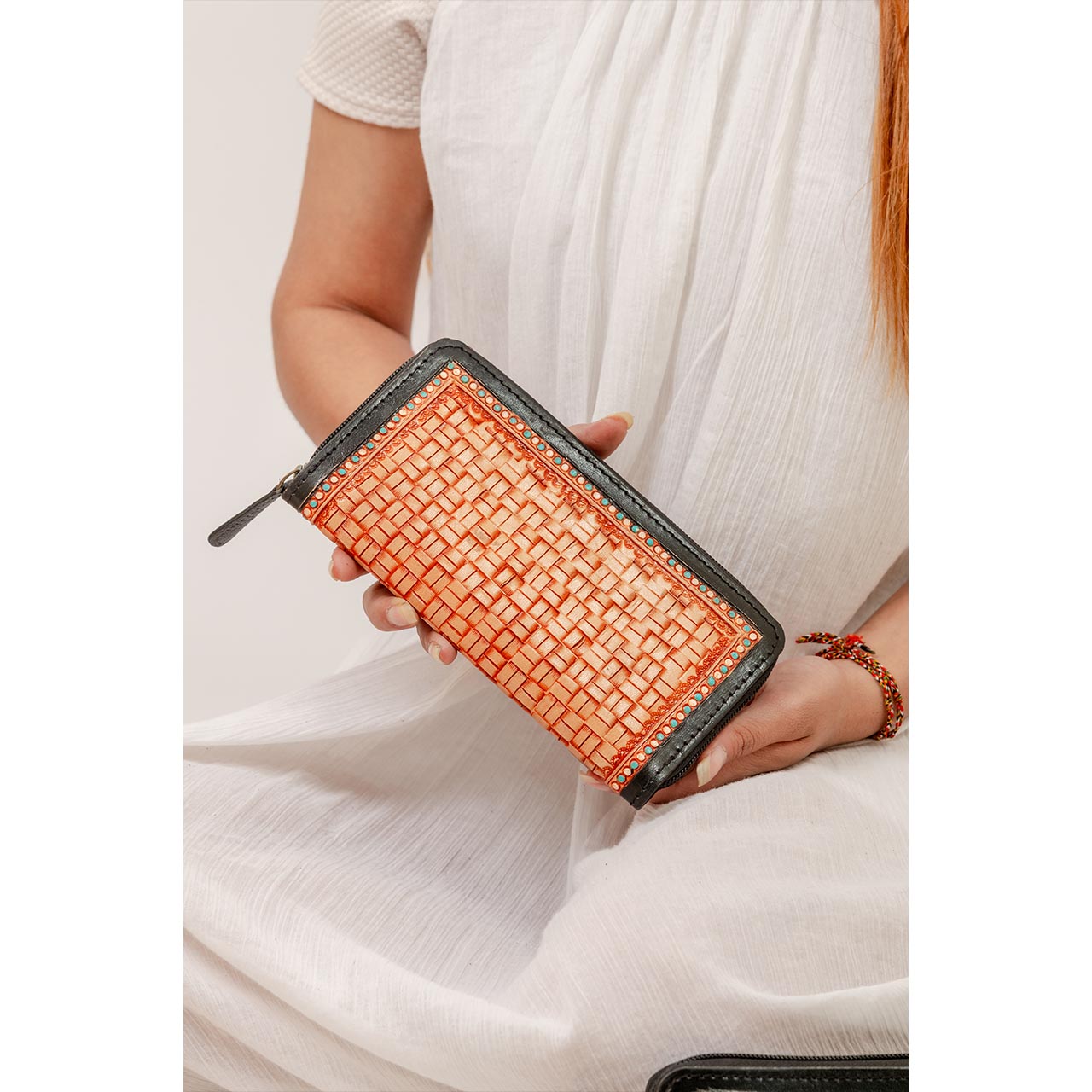 14037-1.jpg Cowhide Tooling Carving Wallet - Image 1