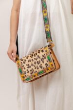 Cowhide Tooling Carving Fringe Bag - Image 3
