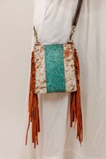 Cowhide Tooling Carving Fringe Bag - Image 5