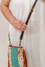Cowhide Tooling Carving Fringe Bag - Image 6