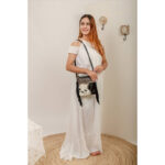 Cowhide Tooling Carving Fringe Bag