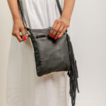 Cowhide Tooling Carving Fringe Bag - Image 5