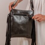 Cowhide Tooling Carving Fringe Bag - Image 5