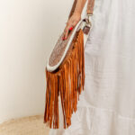 Cowhide Tooling Carving Fringe Bag - Image 4