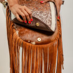 Cowhide Tooling Carving Fringe Bag - Image 6