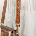 Cowhide Tooling Carving Fringe Bag - Image 7