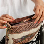 Cowhide Tooling Carving Fringe Bag - Image 3