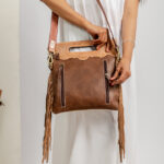 Cowhide Tooling Carving Fringe Bag - Image 5