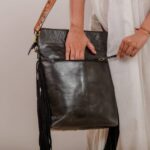 Cowhide Tooling Carving Fringe Bag - Image 5