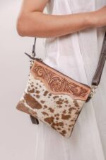 Cowhide Tooling Carving Sling Bag - Image 3
