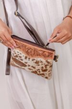 Cowhide Tooling Carving Sling Bag - Image 5