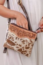 Cowhide Tooling Carving Sling Bag - Image 6