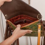 Cowhide Tooling Carving Fringe Bag - Image 4