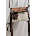 Cowhide Tooling Fringe Bag