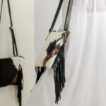 Cowhide Tooling Carving Fringe Bag - Image 5