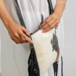 Cowhide Tooling Carving Fringe Bag - Image 8