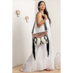 Cowhide Tooling Carving Fringe Bag