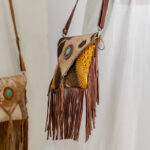 Cowhide Tooling Carving Fringe Bag - Image 4