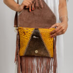 Cowhide Tooling Carving Fringe Bag - Image 6