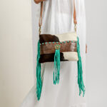Cowhide Tooling Carving Fringe Bag - Image 3
