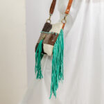 Cowhide Tooling Carving Fringe Bag - Image 4