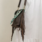 Cowhide Tooling Carving Fringe Bag - Image 4