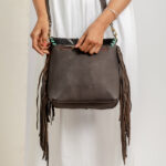 Cowhide Tooling Carving Fringe Bag - Image 5