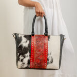 Cowhide Tooling Carving Handbag - Image 7