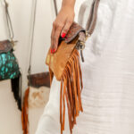 Cowhide Tooling Carving Fringe Bag - Image 4