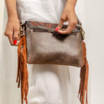 Cowhide Tooling Carving Fringe Bag - Image 5