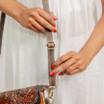 Cowhide Tooling Carving Fringe Bag - Image 6