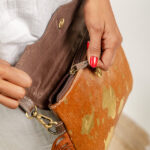 Cowhide Tooling Carving Fringe Bag - Image 8