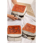 Cowhide Tooling Carving Jewelry Box