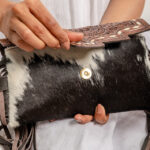 Cowhide Tooling Carving Fringe Bag - Image 5