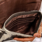 Cowhide Tooling Carving Fringe Bag - Image 6