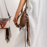 Cowhide Tooling Carving Fringe Bag - Image 4