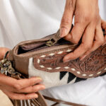 Cowhide Tooling Carving Fringe Bag - Image 7