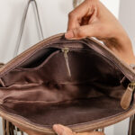 Cowhide Tooling Carving Fringe Bag - Image 8