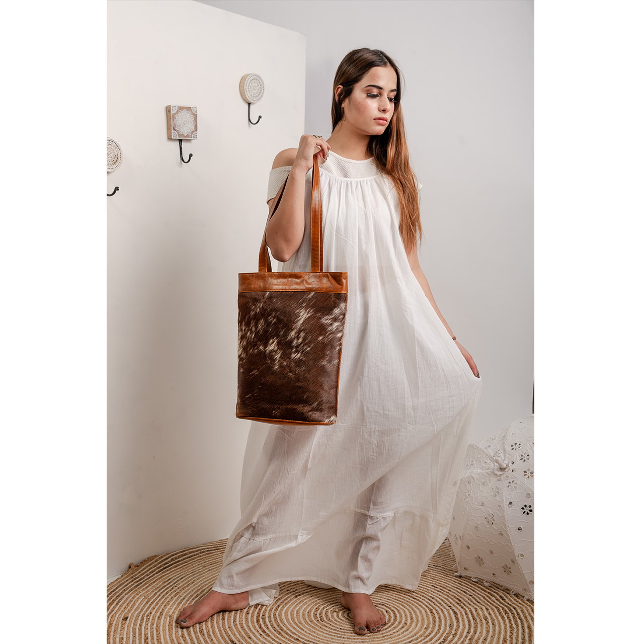 15014-1.jpg Cowhide Tote Bag - Image 1