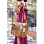 Leather Envople Cowhide Fringe Bag