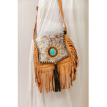Combination Cowhide Fringe Bag