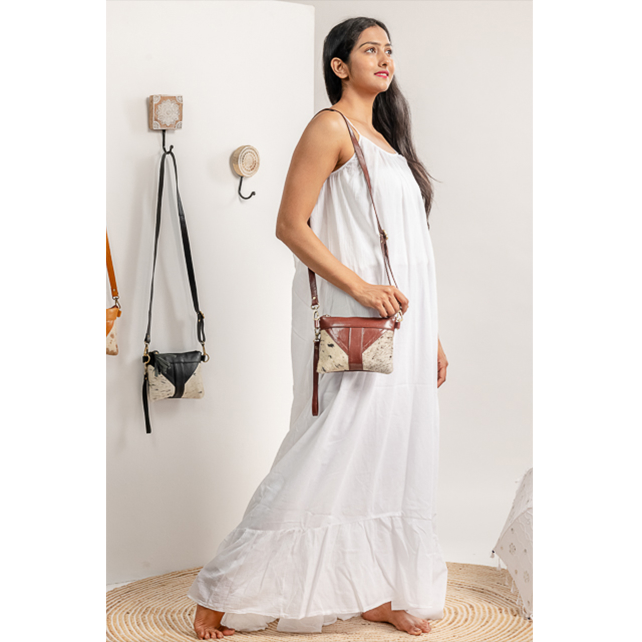 19044-1.jpg Yashmin Cowhide Sling Bag - Image 1