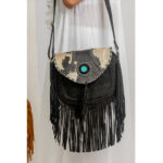 Hand Stitch Cowhide Fringe Bag - Image 3